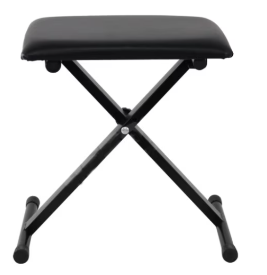 Scaun pentru Orga cu Inaltime Reglabila, Confort Sporit, Design Stabil, 52 / 55 / 57 cm, Pliabil, Usor de Depozitat, Protectie Podea, Negru